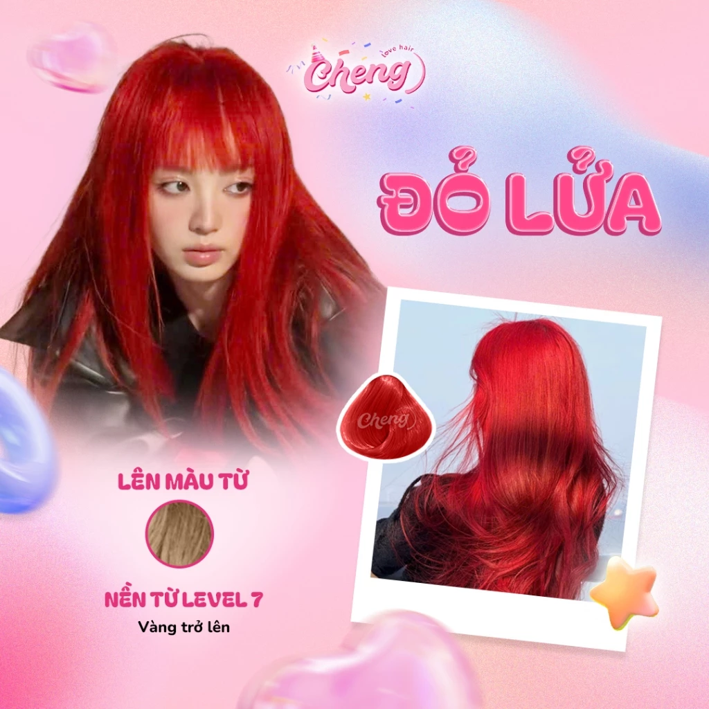 Thuốc Nhuộm Tóc Màu ĐỎ LỬA Không Tẩy | Chenglovehair, Chenglovehairs