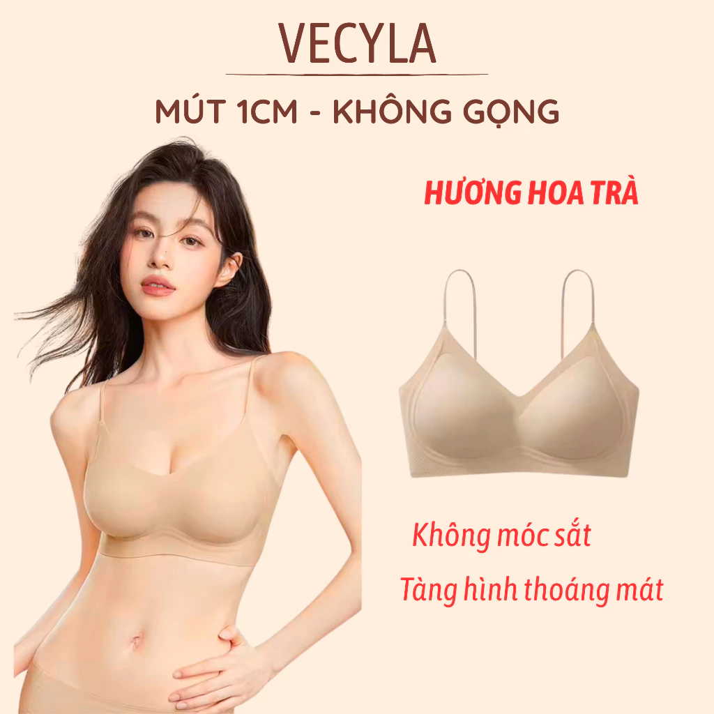Áo lót HƯƠNG HOA TRÀ VECYLA su lạnh mỏng nhẹ A 09, mềm mịn thoáng mát bản lưng tàng hình qua cửa từ
