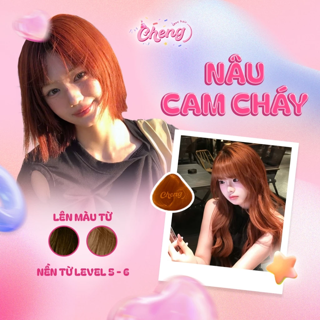 Thuốc Nhuộm Tóc Màu NÂU CAM CHÁY Không Tẩy | Chenglovehair, Chenglovehairs