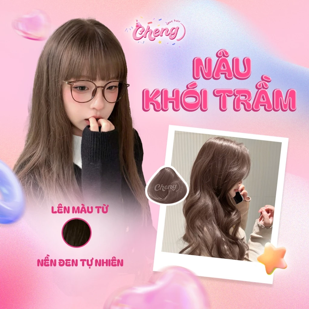 Thuốc Nhuộm Tóc Màu NÂU KHÓI TRẦM Không Tẩy| Chenglovehair, Chenglovehairs