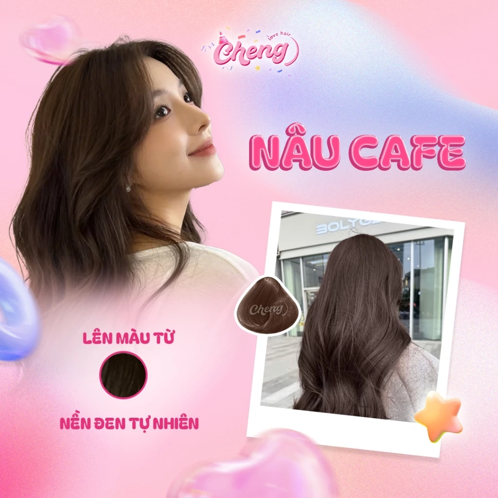 Thuốc Nhuộm Tóc Màu NÂU CÀ PHÊ - NÂU CAFE Không Tẩy | Chenglovehair, Chenglovehairs