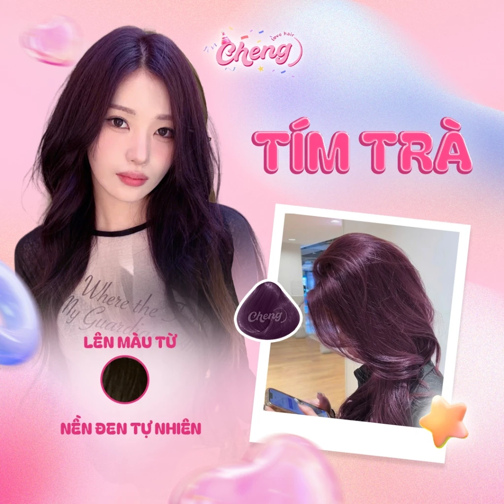 Thuốc Nhuộm Tóc Màu TÍM TRÀ Không Tẩy | Chenglovehair, Chenglovehairs