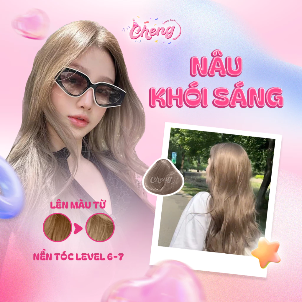 Thuốc Nhuộm Tóc Màu NÂU KHÓI SÁNG Không Tẩy| Chenglovehair, Chenglovehairs