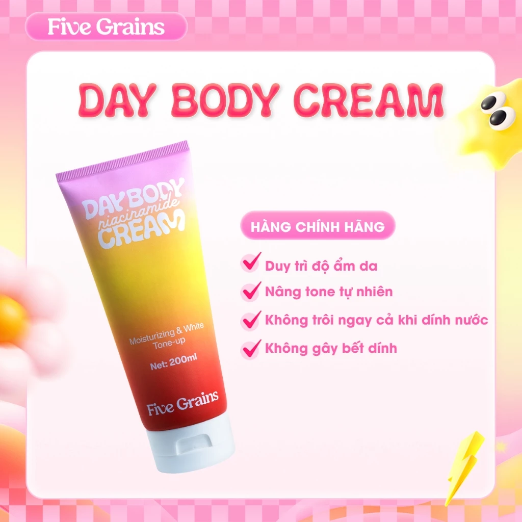 Kem dưỡng Cao cấp Five Grains trắng da Niacinamide, Alpha-Arbutin nâng tone ban ngày 200ML