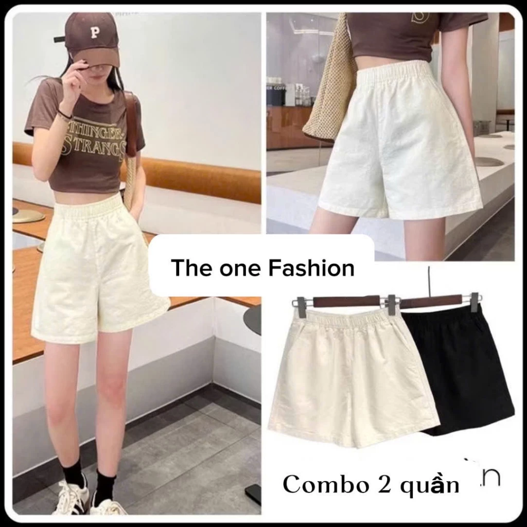 COMBO 2 QUẦN Short Kaki Nữ Cạp Chun Cao Trẻ Trung Có Túi Siêu Xinh M633