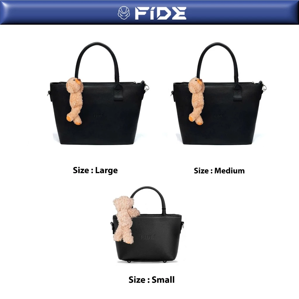 Túi Xách FIDE Local Brand Chính Hãng Tote Bag Size Lớn Da PVC Cao Cấp Đứng Form Có Dây Đeo - TCG01(Kèm gấu)