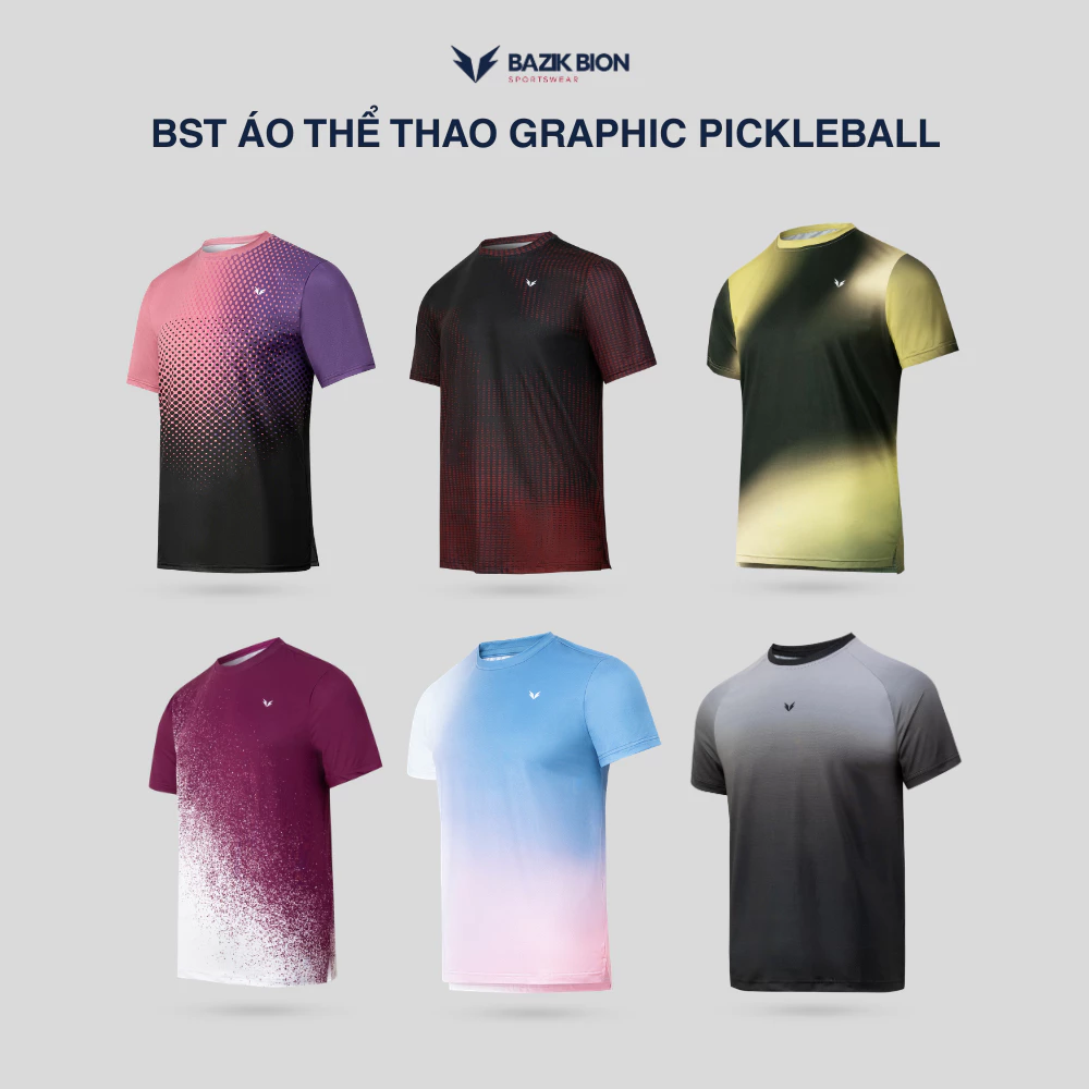 [MUA 2 GIẢM 50K] BST Áo Thun Thể Thao Pickleball BAZIK BION Graphic Siêu nhẹ, Nhanh khô, Thoáng khí, Thoải mái vận động