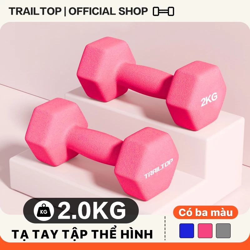【COD】Trialtop Tạ Tay 1kg 2kg Tay Nữ Chuyên Thể Dục Tập Gym Yoga Cấp Chống Xước Chống Bộ Tạ