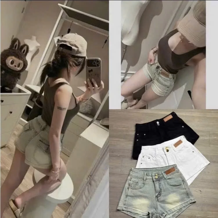 Quần Jean Short Dáng Ngắn Nữ Denim Co Dãn Cạp Trễ Quần Đùi Jeans Basic Trẻ Trung Năng Động _QD01