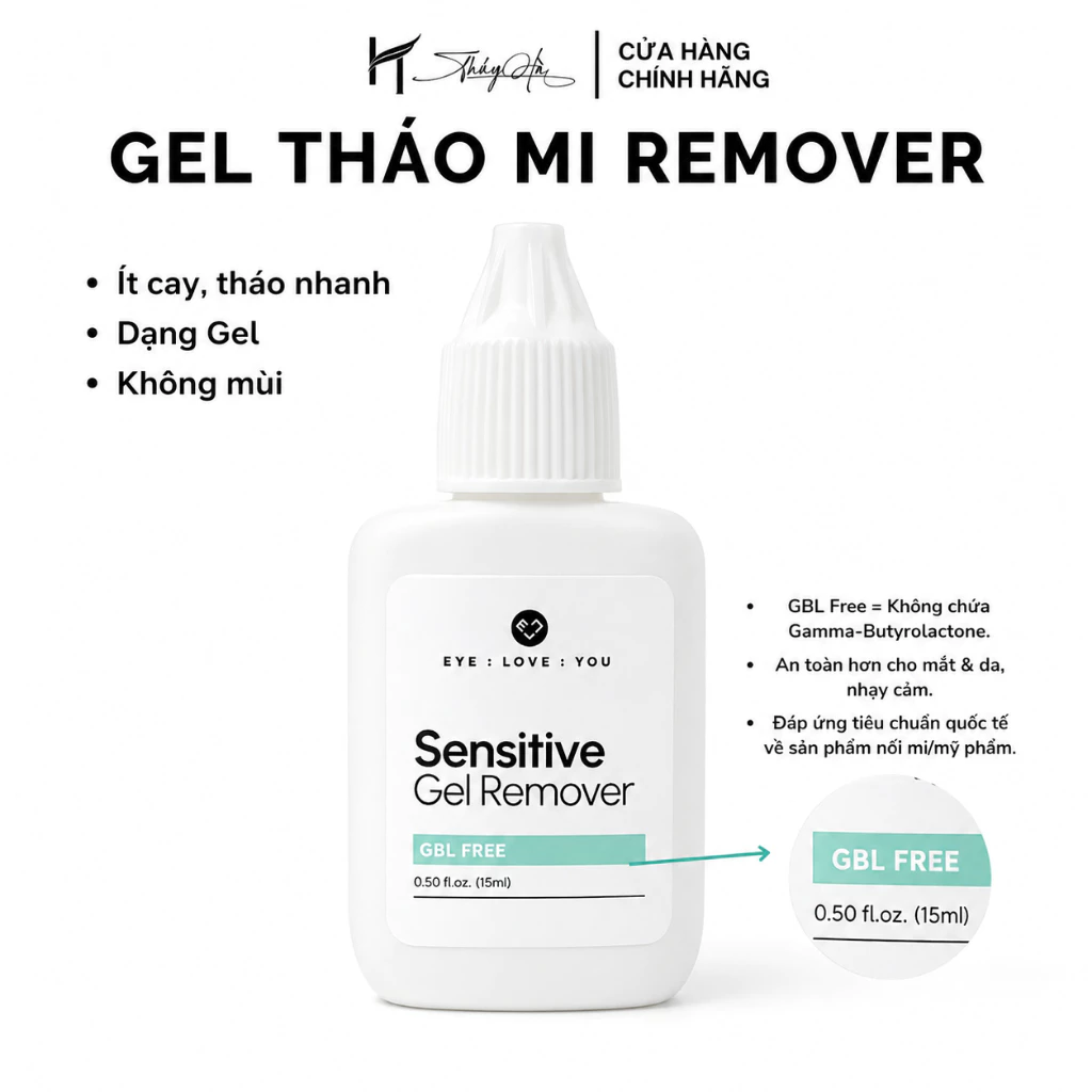 Gel tháo mi Remover Hàn Quốc 15g tháo mi giả,mi nối Plain Gel Remover, Dụng cụ nối mi Thúy Hà