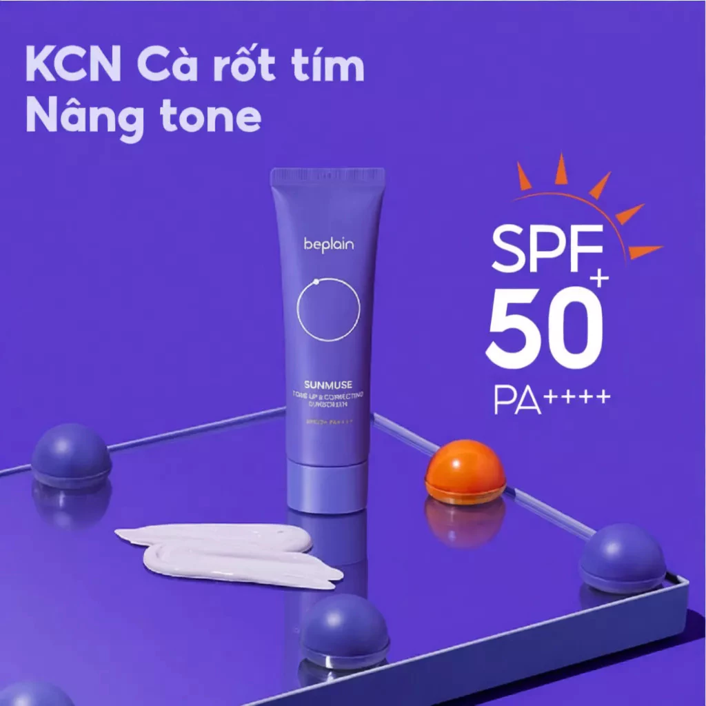Kem chống nắng BEPLAIN Sunmuse Lai Vật Lý Hóa Học Nâng Tone Hiệu Chỉnh Da SPF50+ PA++++ 50ml