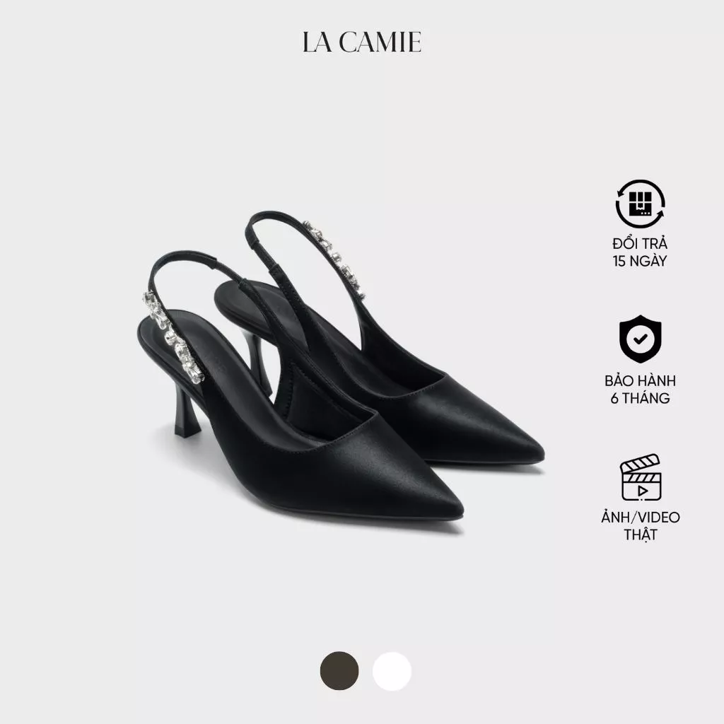 Giày cao gót thiết kế cao cấp sang trọng chất liệu Da chống trầy kết cườm thương hiệu La Camie GC5B0133