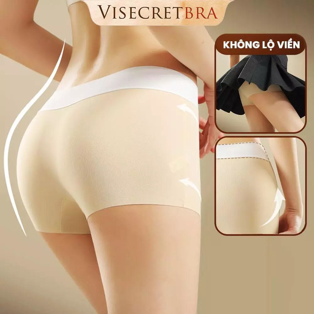 Quần Lót Quần Trong Quần Chip Nữ Dáng Boxer Su Tăm Cạp Lưng Vừa Thoáng Khí Đáy Quần May Liền Không Lộ Viền -- VN251103