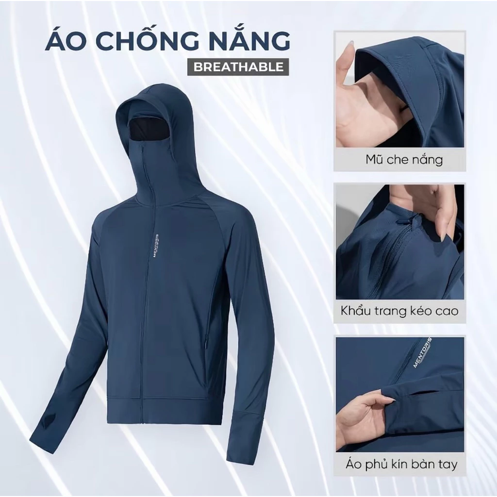 Áo Chống Nắng Nam Nữ Thế Hệ Mới Có Mũ Che Chắn , Chất Liệu Thun Lạnh Mát , Chống Tia UV Hiệu Quả