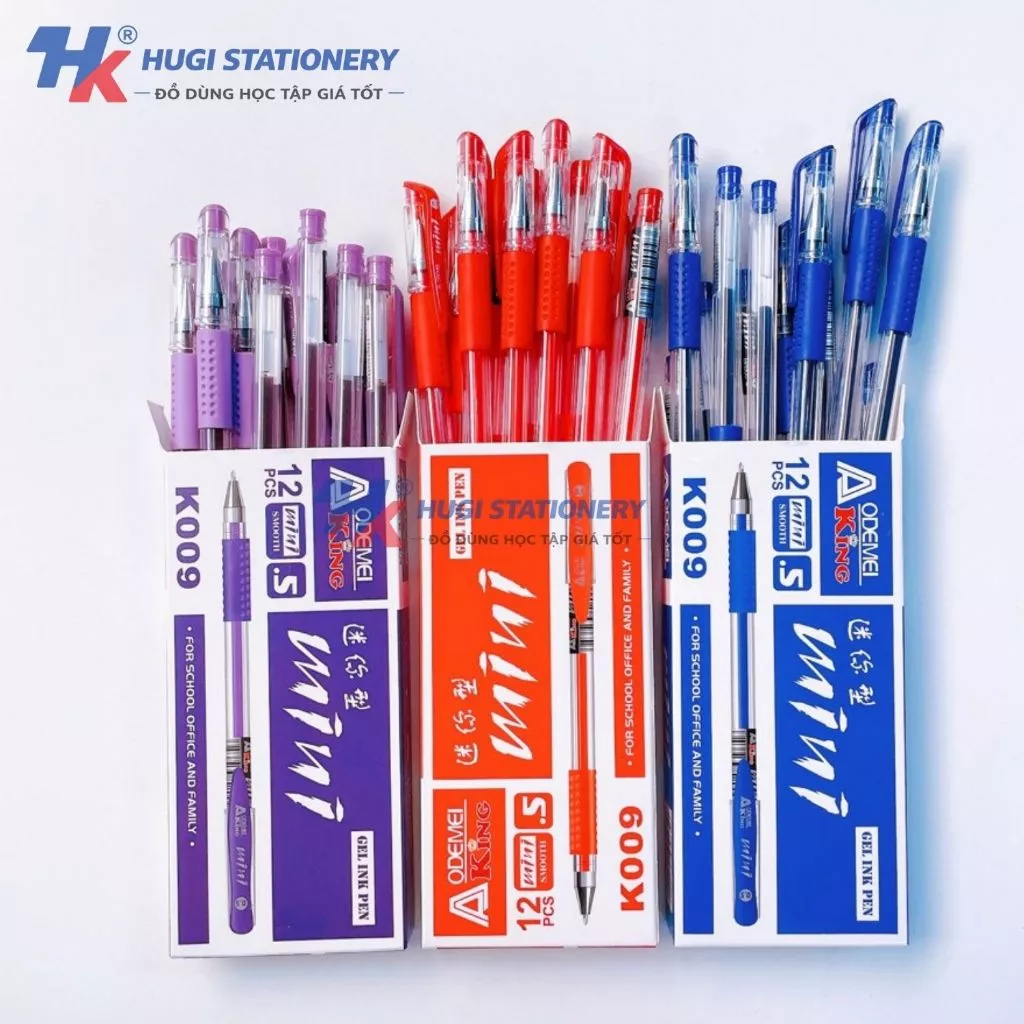 Hộp 12 Bút Gel Mini K009 Ngòi 0.5mm – Viết Êm, Mực Đều, Nét Đẹp