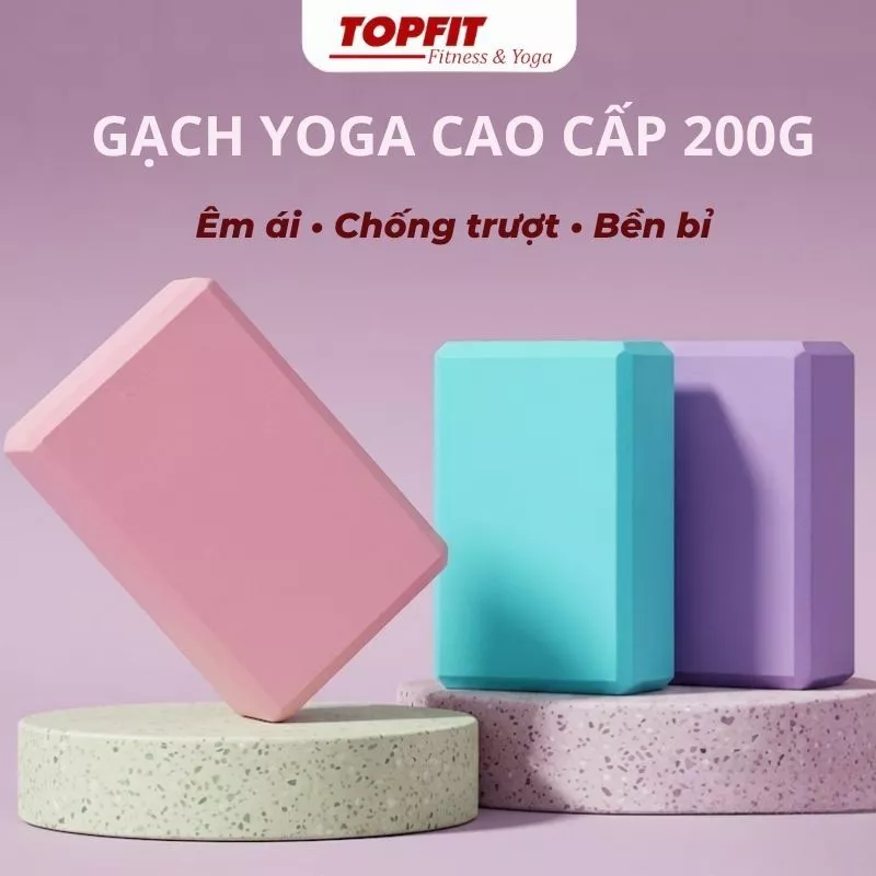 Gạch Tập Yoga Pilates Gym Cao Cấp 200g, Độ Cứng Cao Hỗ Trợ Tăng Hiệu Quả Tập Luyện, Giảm Chấn Thương TOPBODY - GACHT01