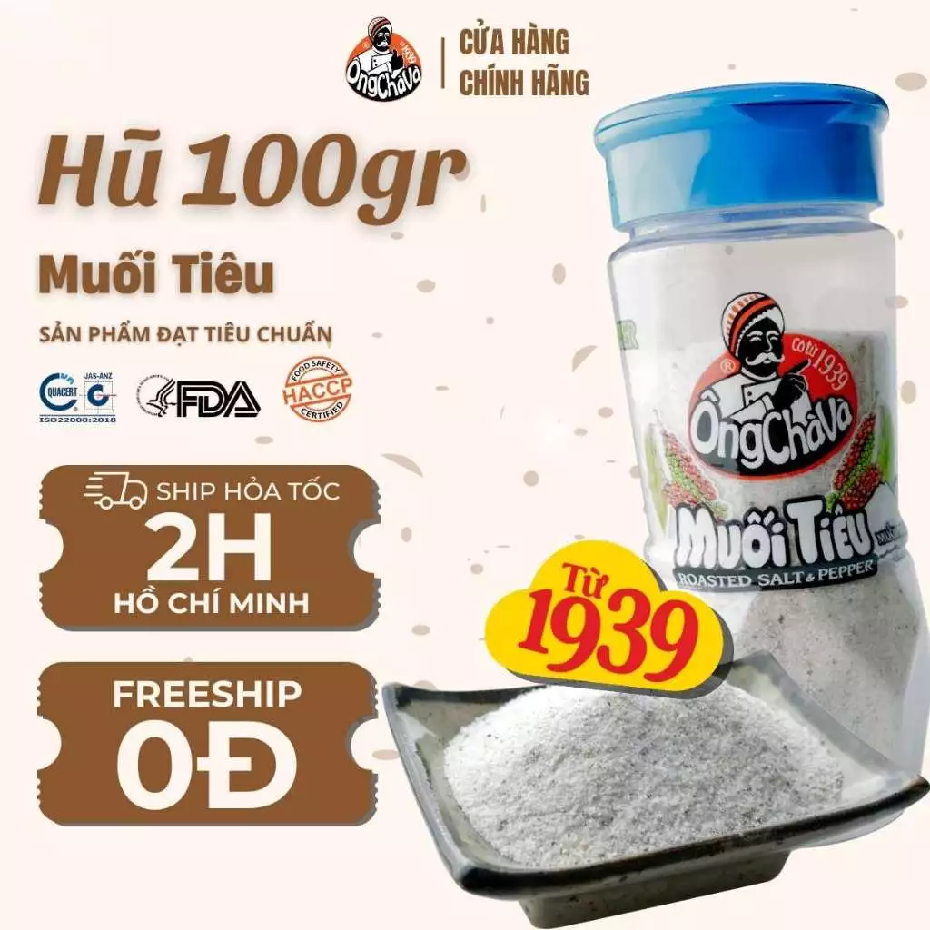 Muối Tiêu thương hiệu Ông Chà Và 100gr  - Hàng Chính Hãng