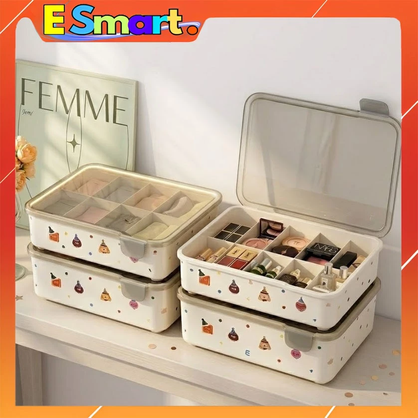 Tủ Đựng Đồ Đa Năng Có Khay Chia Ngăn - Hộp Đựng Đồ Mỹ Phẩm, Đồ Dùng Mini Decor Bàn Học, Bàn Làm Việc, Tủ Quần Áo