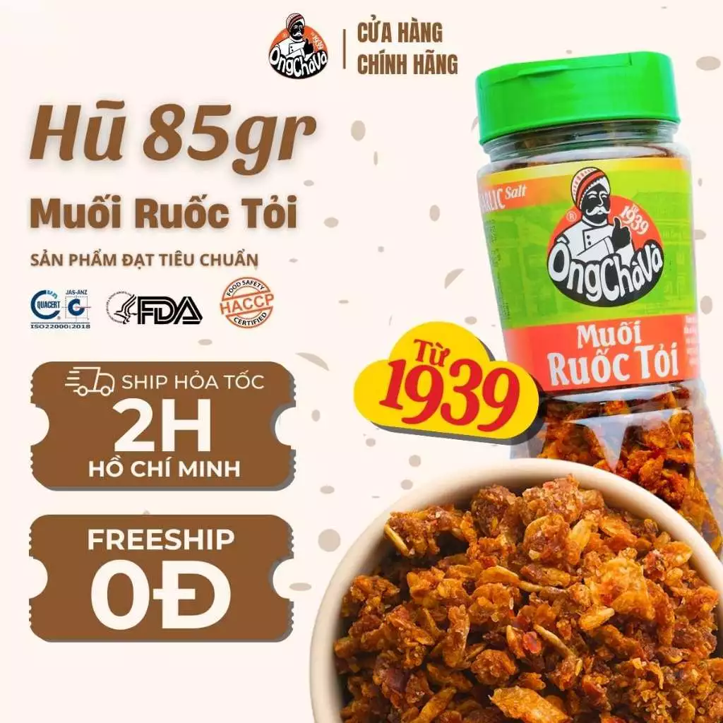 Muối Ruốc Tỏi thương hiệu Ông Chà Và 85gr - Hàng Chính Hãng