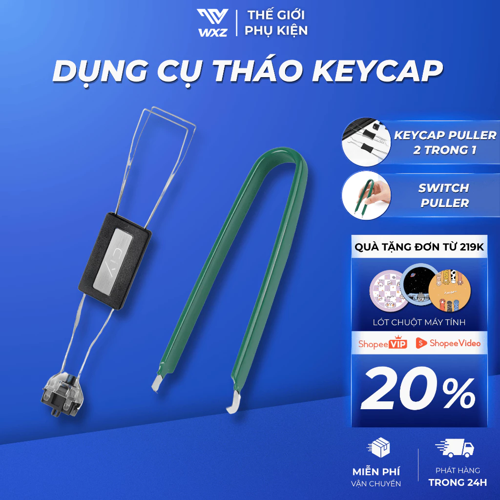 Dụng Cụ Tháo Keycap Và Switch Bàn Phím Cơ 2in1 – Keycap Puller Và Switch Puller Hỗ Trợ Mod Phím Cơ