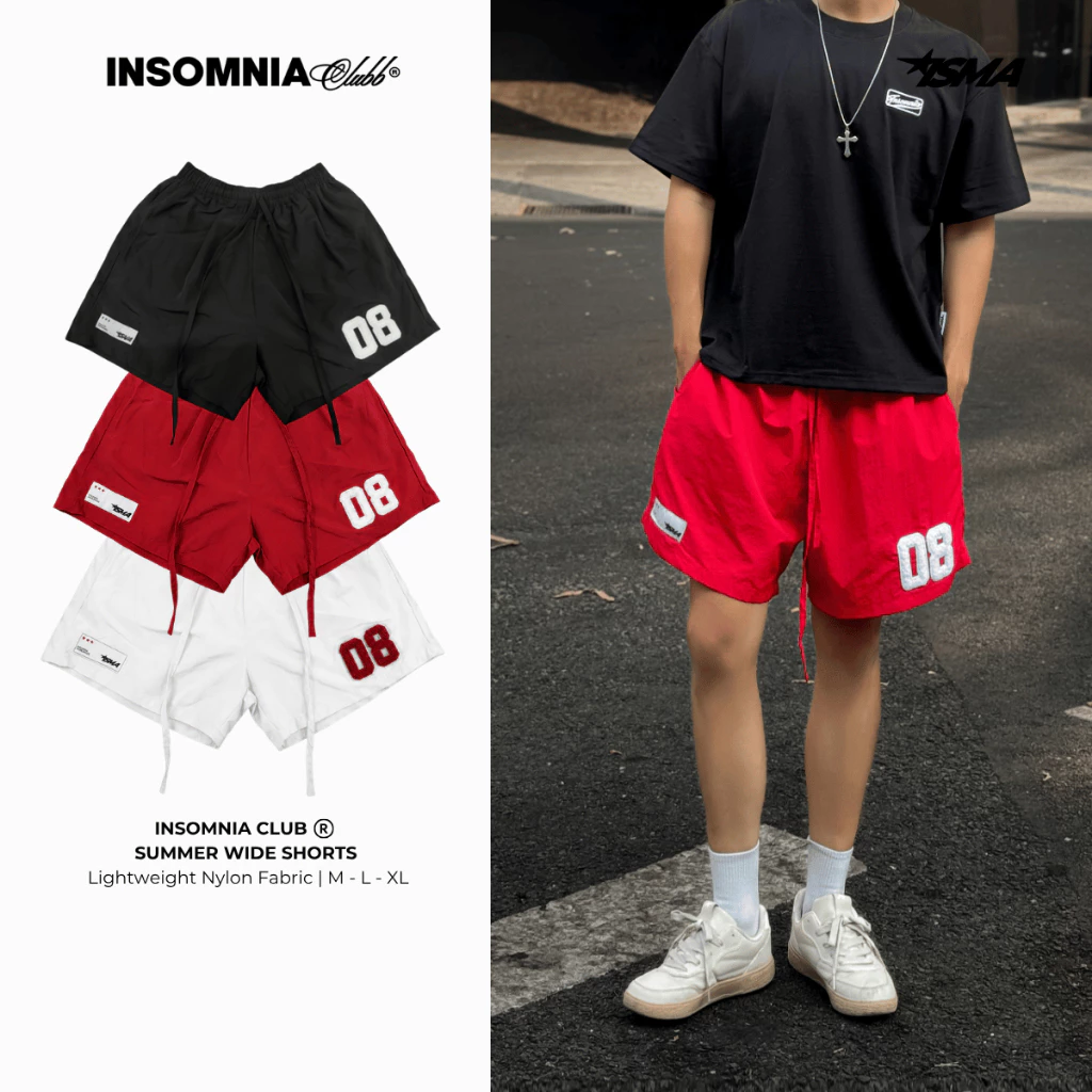 [NEW ARRIVAL] Quần Short Gió Nhăn INSOMNIA 08 Form Ống Rộng Unisex - PS029