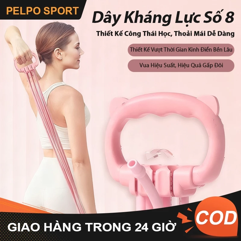Dây Kháng Lực Số 8 Tập Gym Điều Chỉnh 6 Mức Lực Tập Toàn Thân Tại Nhà
