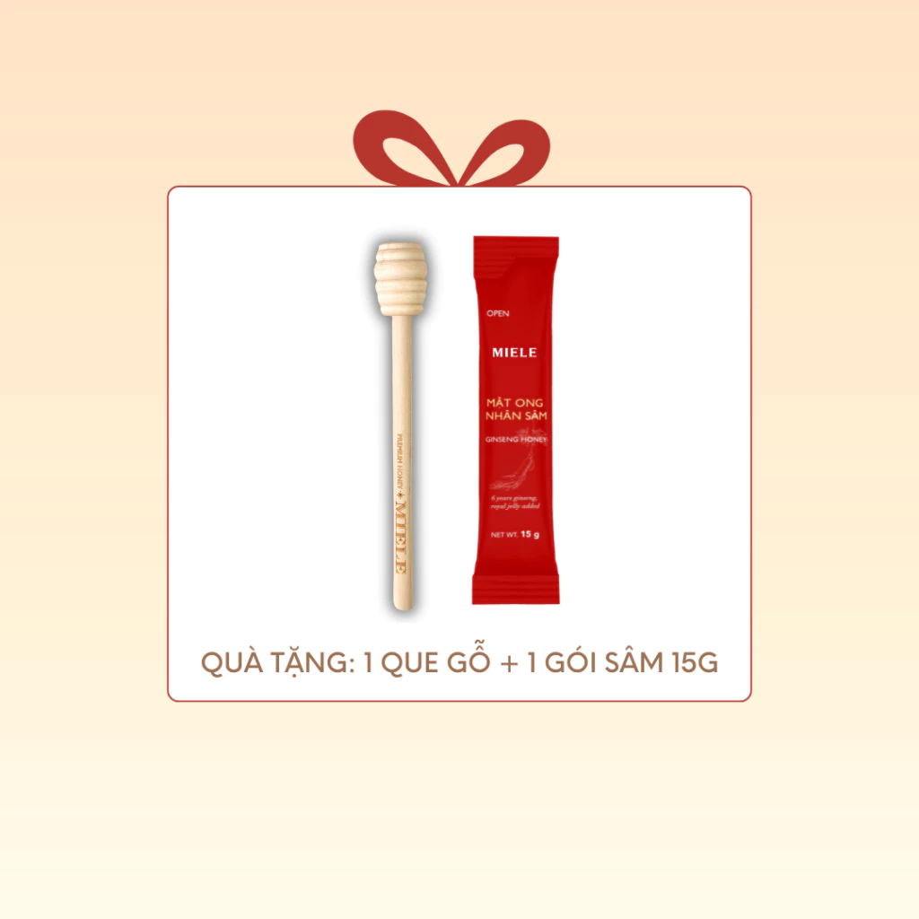 Quà tặng : 1 Que gỗ + 1 gói Nhân Sâm 15g (Qùa tặng không bán )