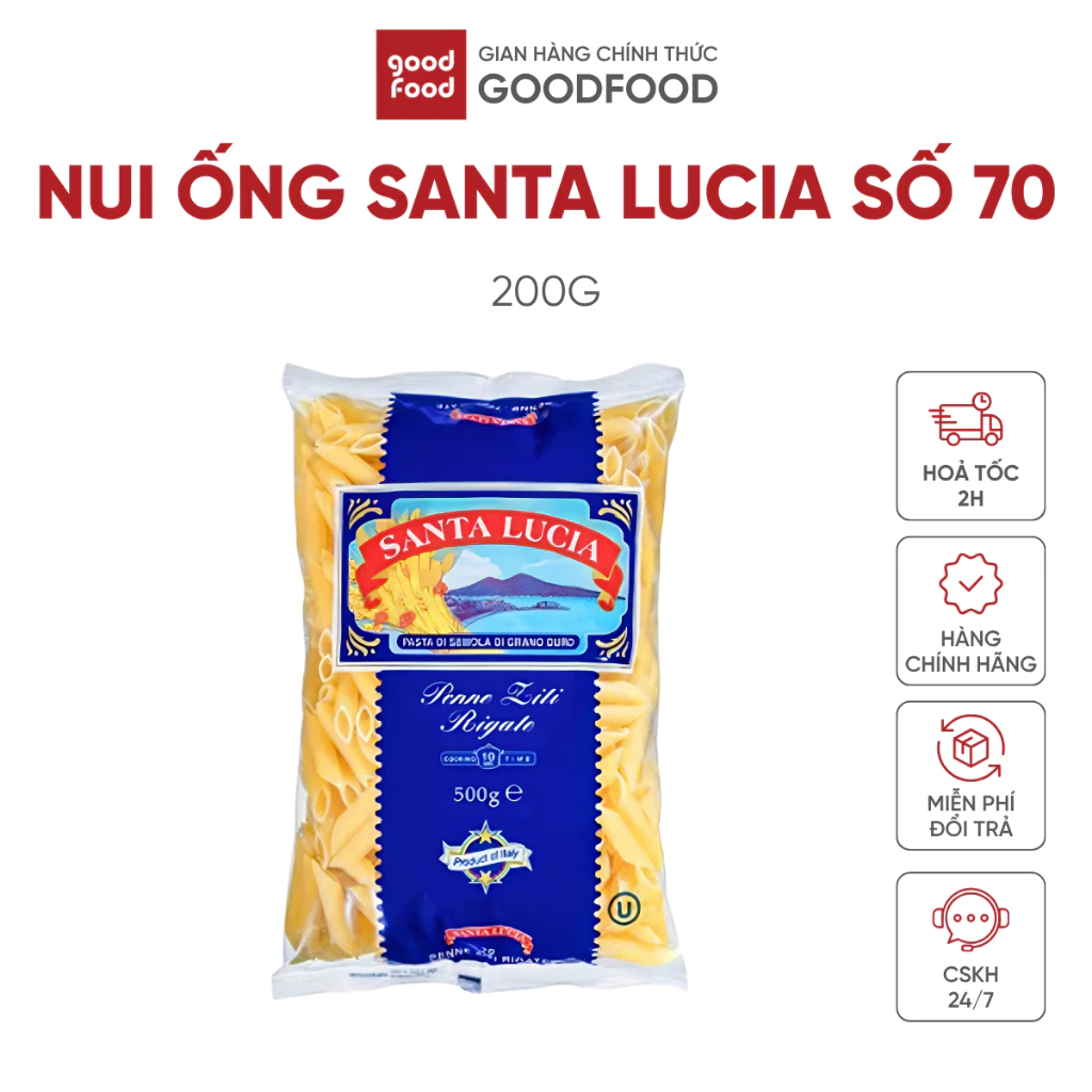 Nui Ống Penne Ziti Rigate Santa Lucia số 70 - 500g