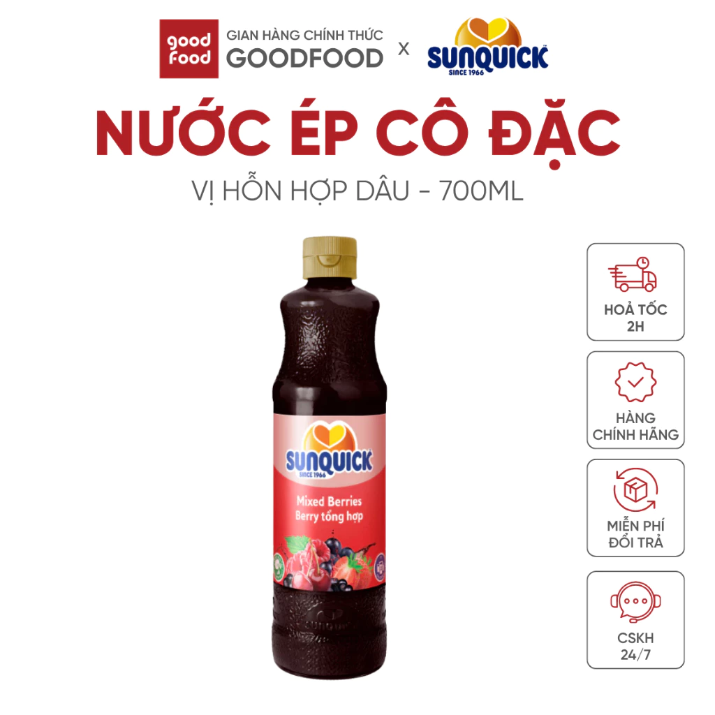 Nước Ép Trái Cây  Sunquick Berry tổng hợp 700ml - 1 chai
