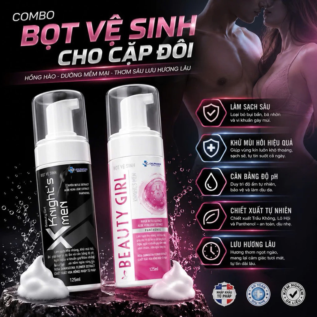 Bộ Đôi Bọt Vệ Sinh Nam / Nữ GIRL MEN Vala Sạch Sâu - Thơm Tho - Dưỡng Da - Lưu Hương Lâu - Hỗ Trợ Kháng Viêm