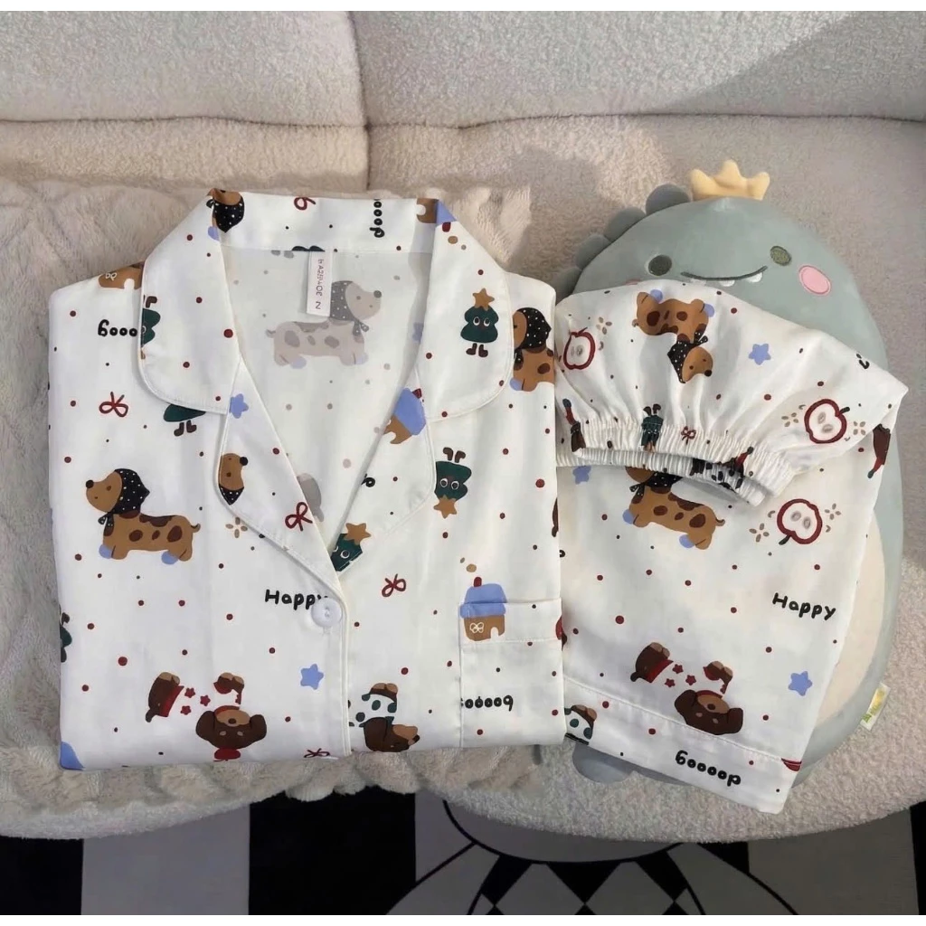 Bộ Pijama, bộ ngủ mặc ở nhà xinh xắn crayone shin kity dễ thương cho nữ 35-53kg