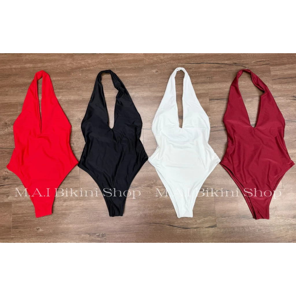 𝗠𝗔𝗜 𝗕𝗜𝗞𝗜𝗡𝗜 • HOẢ TỐC HN • BỘ LIỀN MỘT MẢNH BODYSUIT ĐEN - TRẮNG - ĐỎ TƯƠI - ĐỎ ĐÔ KÈM MÚT CHO NỮ