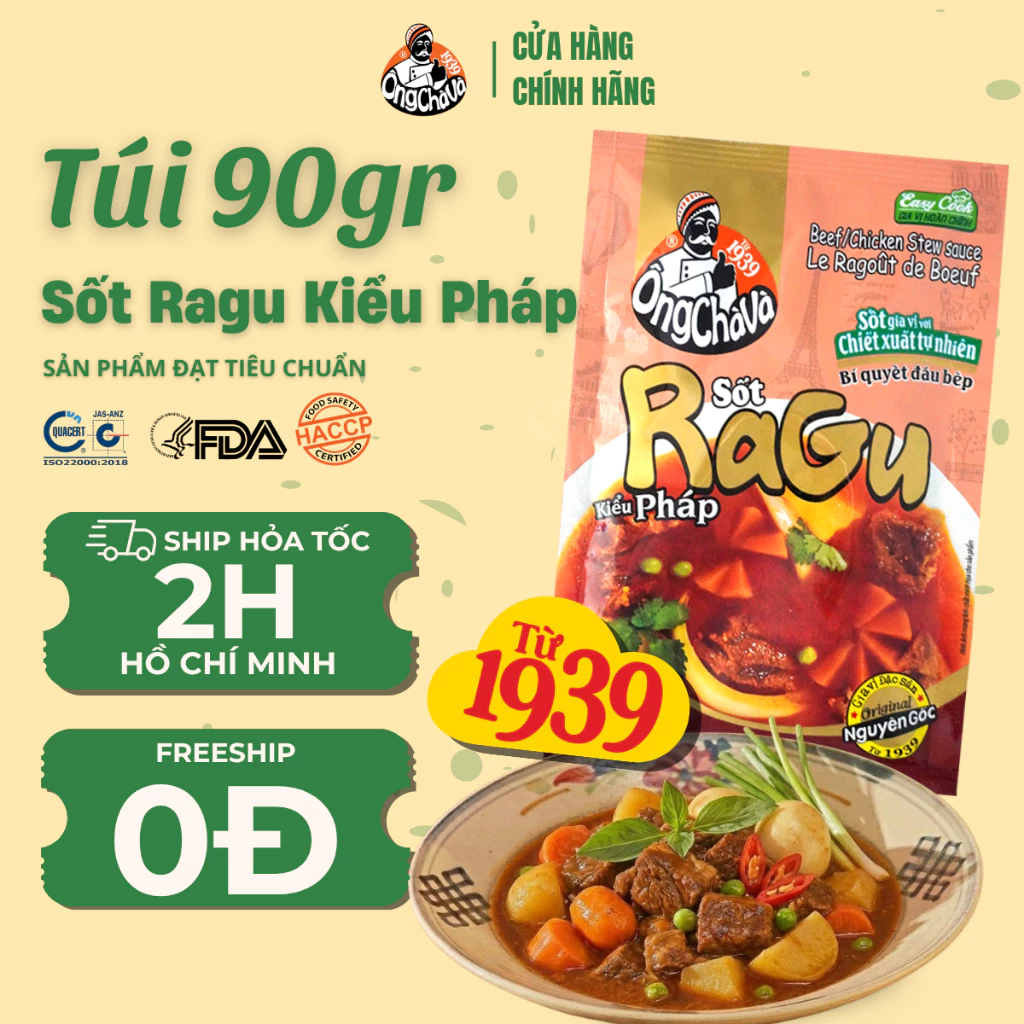 Sốt Ragu Kiểu Pháp thương hiệu Ông Chà Và 90gr - Hàng Chính Hãng (Beef/Chicken Stew Sauce - Le Gagout De Boeuf)