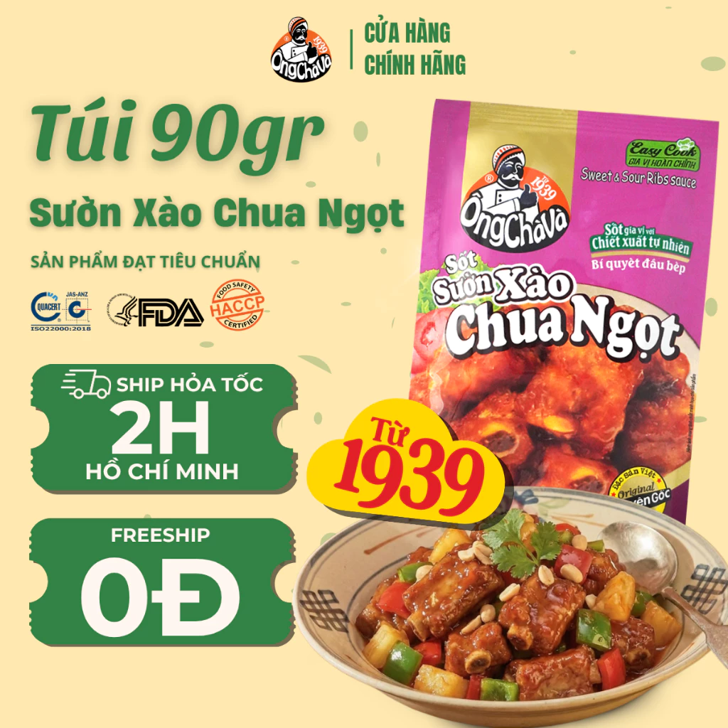 Sốt Sườn Xào Chua Ngọt thương hiệu Ông Chà Và 90gr - Hàng Chính Hãng (Sweet & Sour Ribs Sauce)