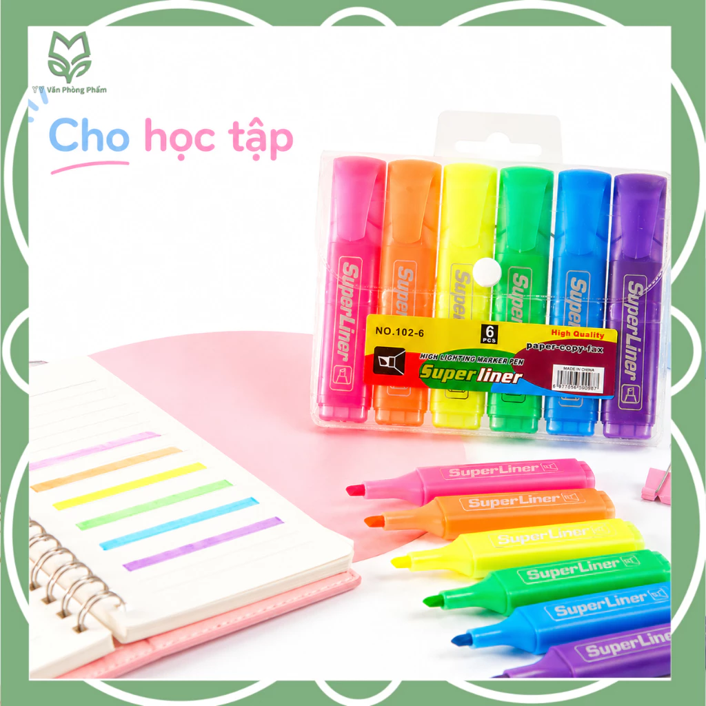 Bút Dạ Quang Pastel Nhiều Màu, Bút Đánh Dấu Ghi Chú Sổ Tay, Màu Êm Mắt Nhanh Khô