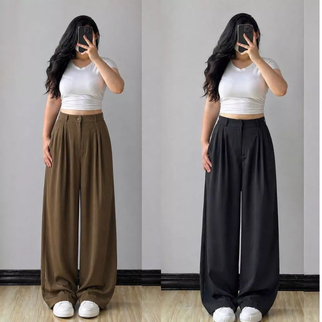 Quần Suông Ống Rộng Che Đùi BigSize Nữ 60-95kg , Quần Dài Kiểu Lên Phom Che Khuyết Điểm Q552