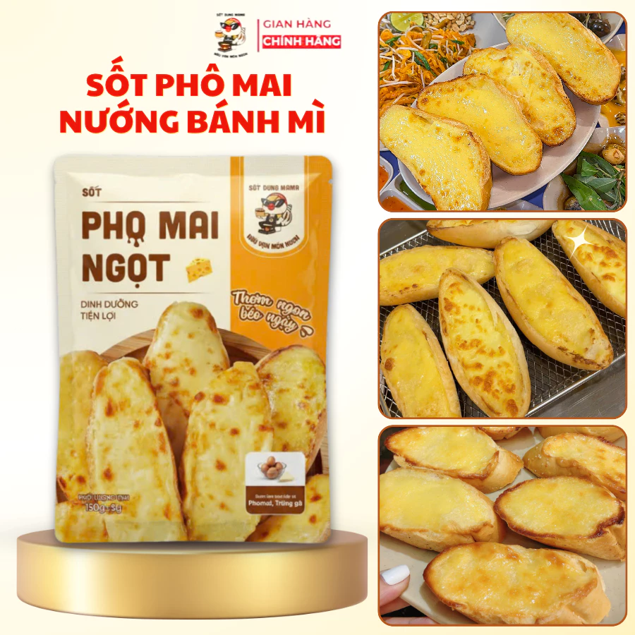 Sốt Phô Mai Dung Mama nguyên liệu tự nhiên, Béo Thơm Dễ Phết Bánh Mì Nướng, Làm Món Ăn Thêm Hấp Dẫn