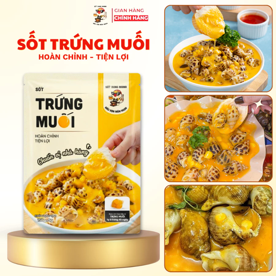 COMBO Sốt Trứng Muối Dung Mama được ủ từ lòng đỏ trứng tươi trong 40 ngày, gia vị chấm, sốt hải sản