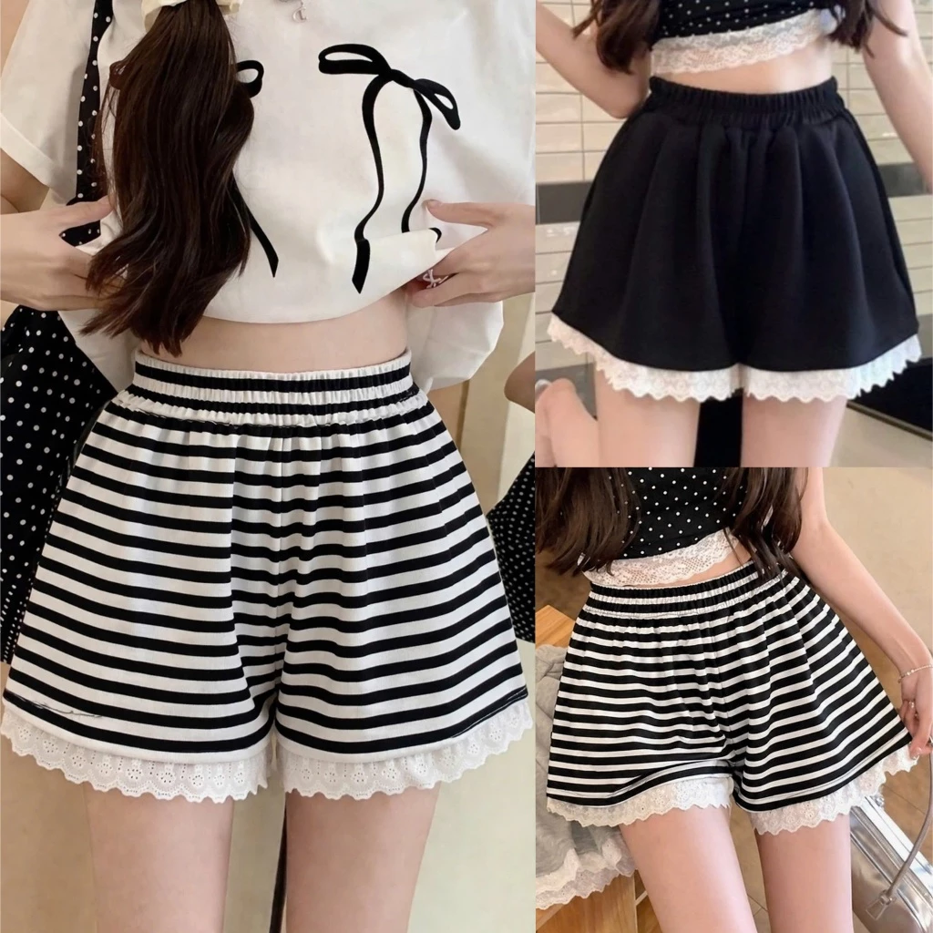 Quần Đùi Bigsize Nữ Dáng A Thể Thao Phối Viền Ren Xinh Eo Chun Co Giãn Vải Mềm Mát - (Q578/Q579) Năng Động