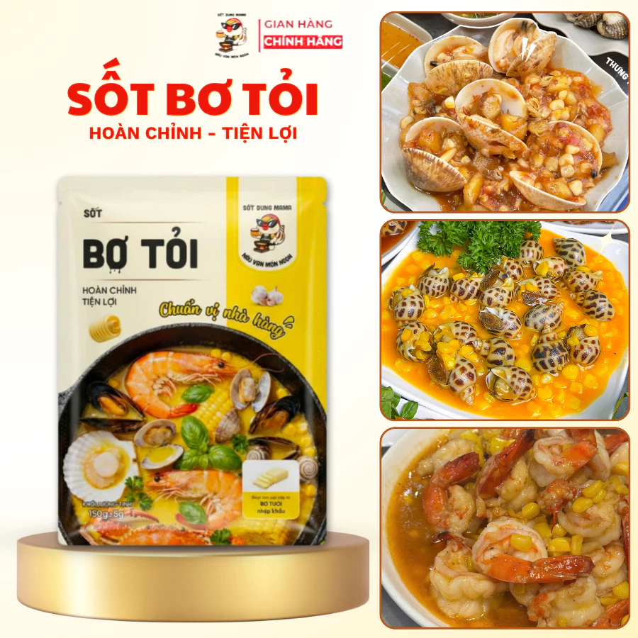 Sốt Bơ Tỏi Dung Mama thơm ngậy ngon chuẩn hàng quán làm thịt hải sản sốt bơ tỏi, tôm ngao sốt bơ tỏi