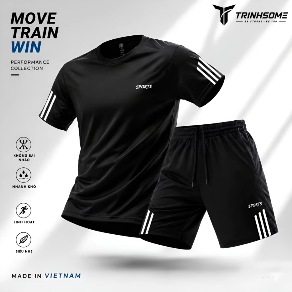 Bộ Đồ, Set Quần Áo thể Thao Nam Nữ, Sport Tập Thể Dục Chạy Bộ Tập Gym, Không Bai Nhão, Bền, Mát Mẻ, Co Dãn 4 chiều