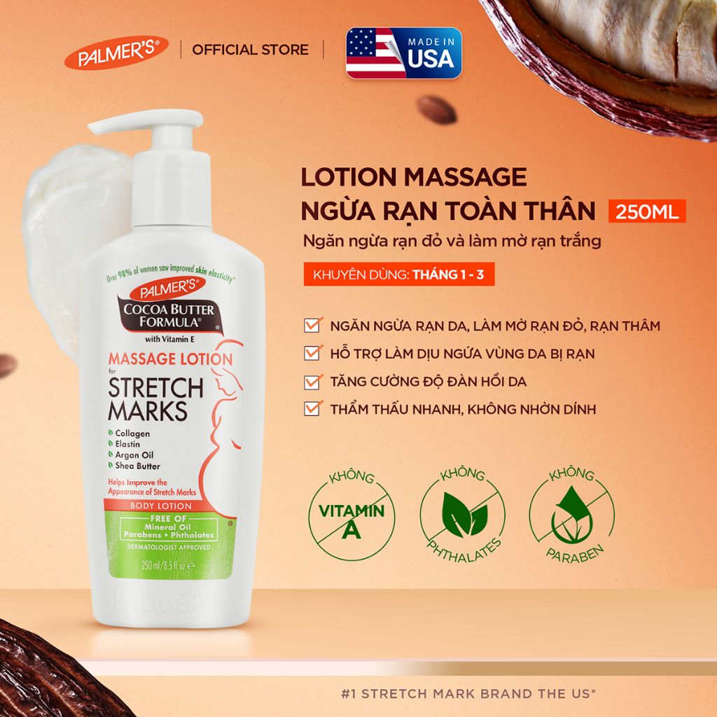 Lotion Dưỡng Da Palmer's Cocoa Butter Formula Massage Lotion for Stretch Marks…