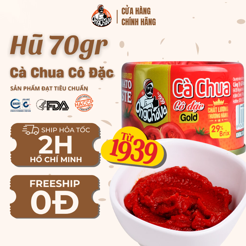 Cà Chua Cô Đặc Tomato Paste Thượng Hạng thương hiệu Ông Chà Và 70gr - Hàng Chính Hãng