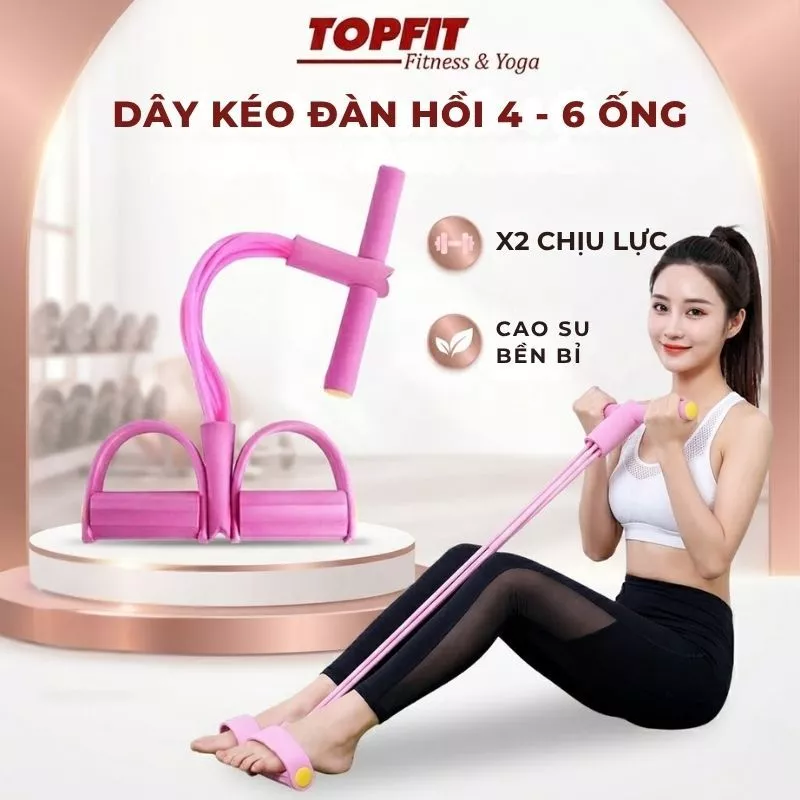 Dây Kéo Đàn Hồi 4 Ống Cao Su Đếm Số Tự Động Cao Cấp Tập Thể Dục TOPBODY - DAKEO