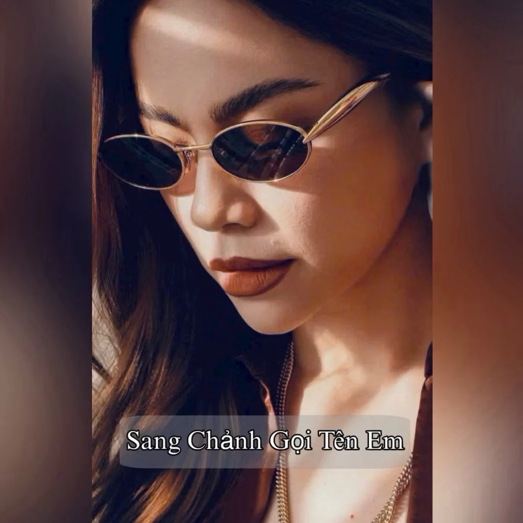 Kính râm Hà Hồ Thời Trang Nữ mắt kính oval kiểu dáng sang chảnh chống tia uv- tia cực tím đeo đi chơi đi biển siêu xinh