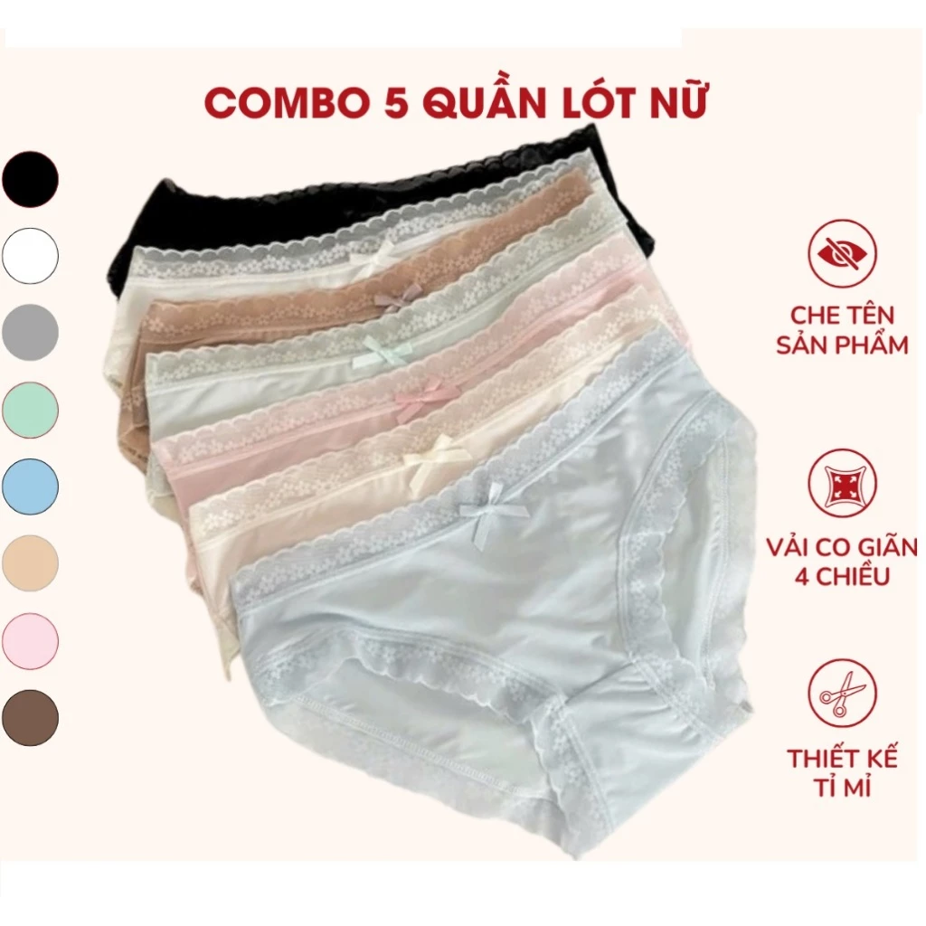 Set 10 Quần Lót QL24 Su Lạnh Không Lộ Viền, Mỏng Nhẹ Thoáng Mát Hè 2026