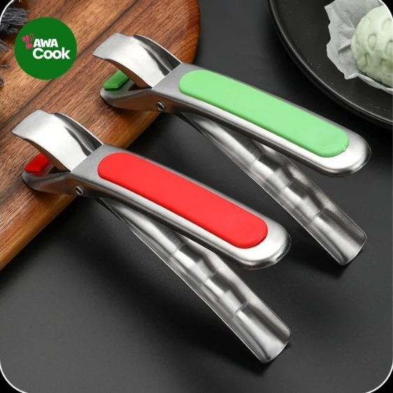 Kẹp gắp đồ nóng bằng thép không gỉ có mút silicon chống trượt dùng để gắp chén, dĩa nóng