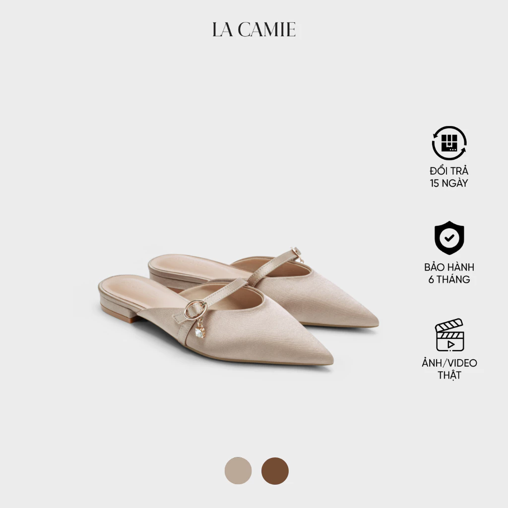 Dép bệt thời trang chất liệu da Microfiber satin với thiết kế tinh xảo sang trọng thương hiệu La Camie DB6B0311