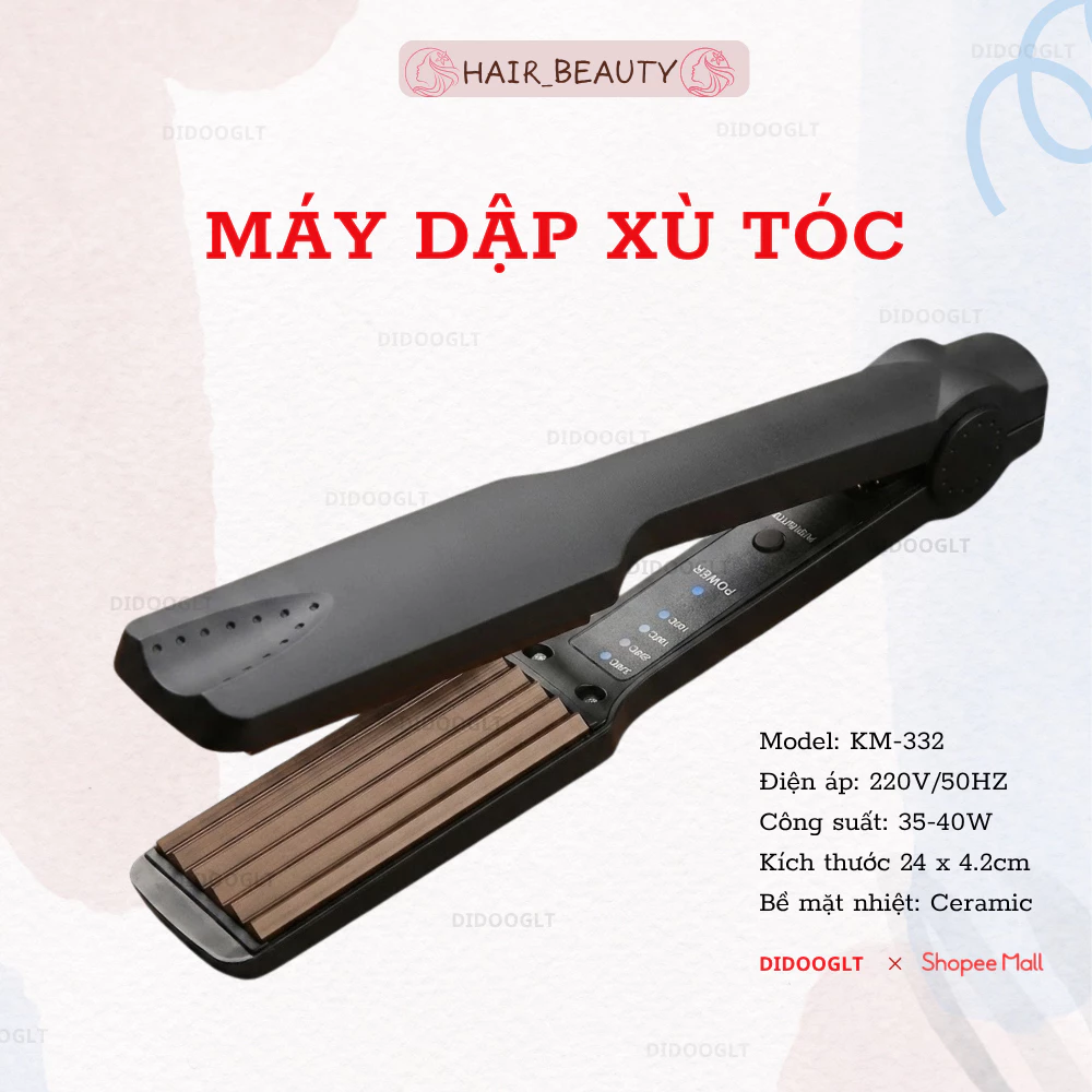 Máy Bấm Tóc Didooglt Chuyên Nghiệp, Máy Làm Dập Xù Tóc Có 4 Mức Chỉnh Nhiệt 2024