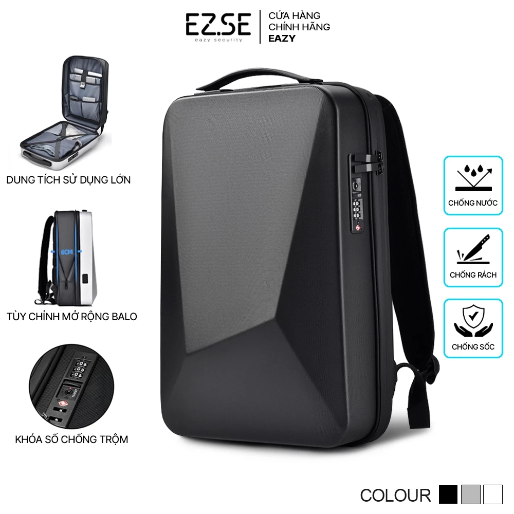 Balo laptop chống sốc chống nước cao cấp có khóa số chống trộm EAZY BLA06 , Balo đựng laptop 17 inch hiện đại